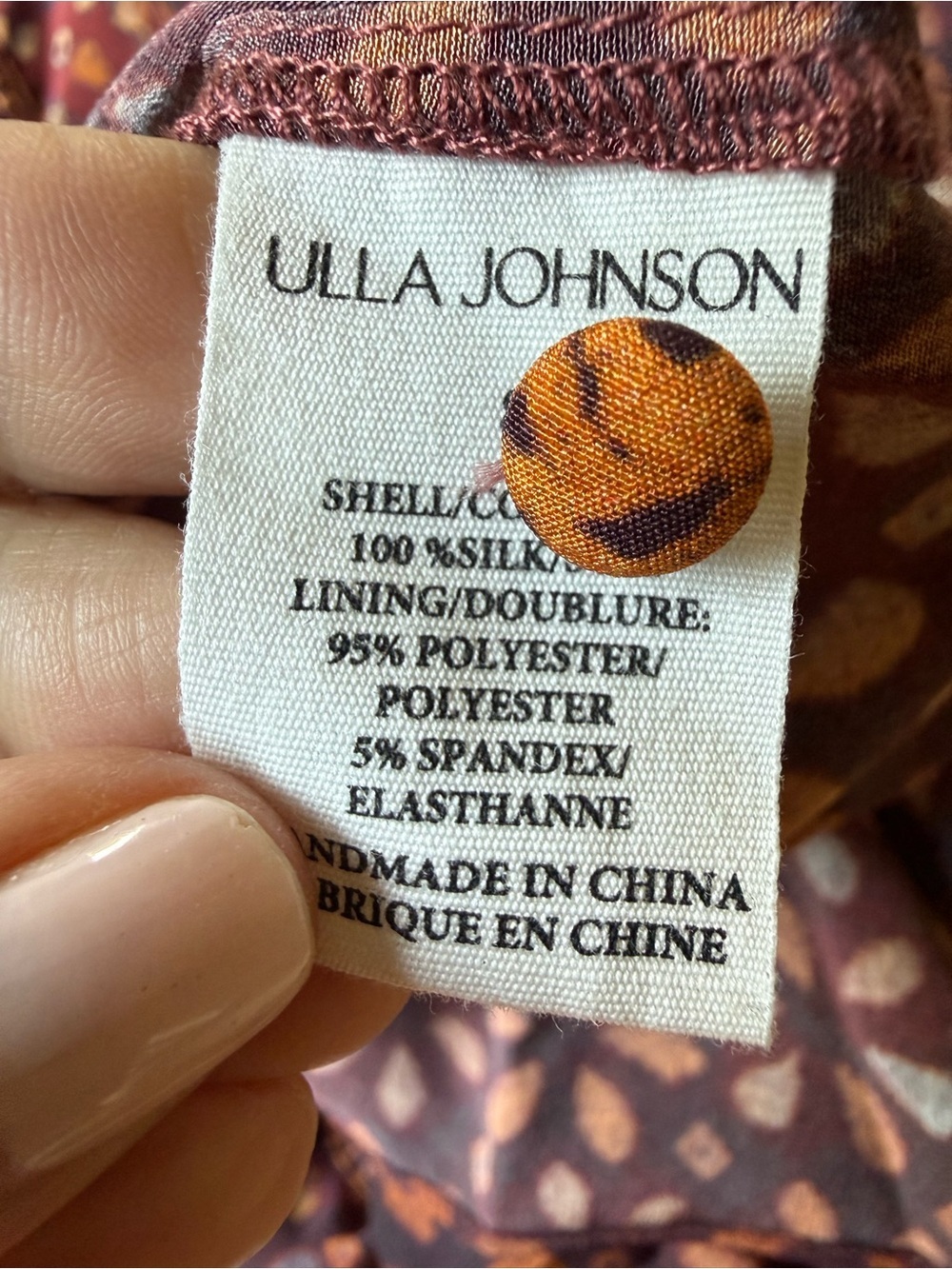 Ulla Johnson Citra 100% silk flutter sleeve Peter Pan collar top size 8 - Picture 8 of 13